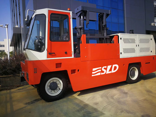 FDS100側面の積込み機のフォークリフト